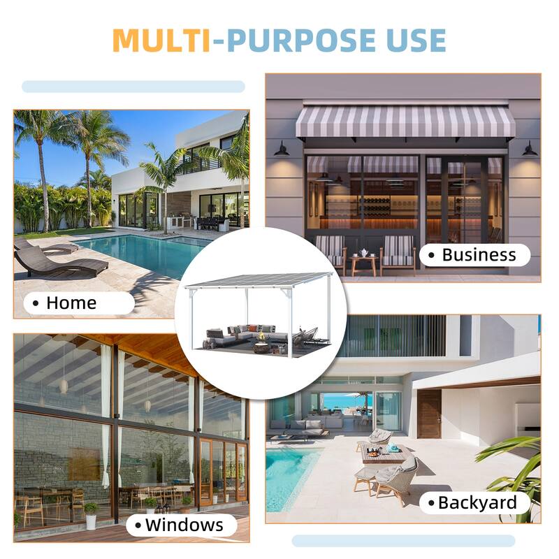 AECOJOY Wall Mounted Gazebos Pergola Gazebo Awnings for Backyard