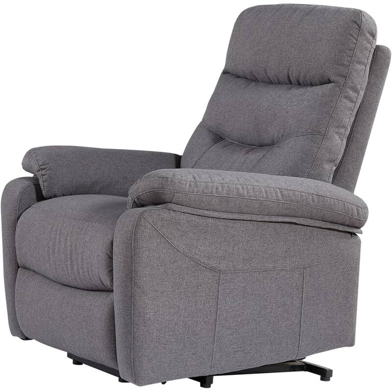 Contemporary Lift Chair Recliner with Grey Fabric Upholstery