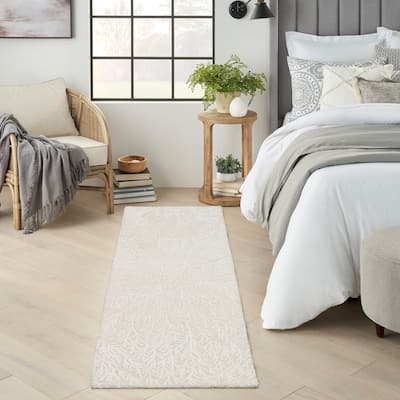 Michael Amini Star Contemporary Textured Botanical Abstract Glam Area Rug