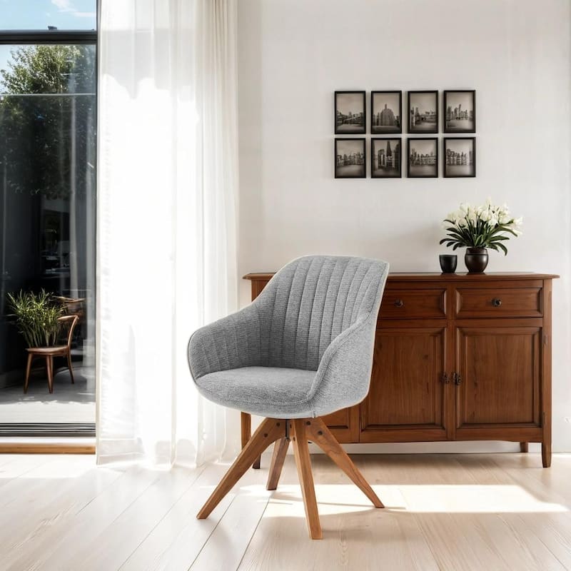 Art Leon Modern Wood Swivel Chair with Oak Legs