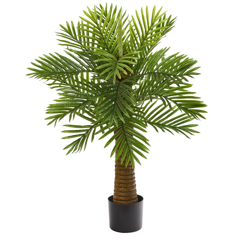Robellini Palm Tree Artificial 3Ft - Southwestern Style Indoor Outdoor Decor - Green - 51-60 Inches