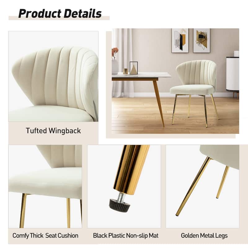 Barbara Side Chair with Metal Base Set of 4 by HULALA HOME