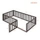 preview thumbnail 8 of 16, Twin Size Floor Bed Frame for Kids, Wood Montessori Floor Beds with Fence Rail for Boys Girls