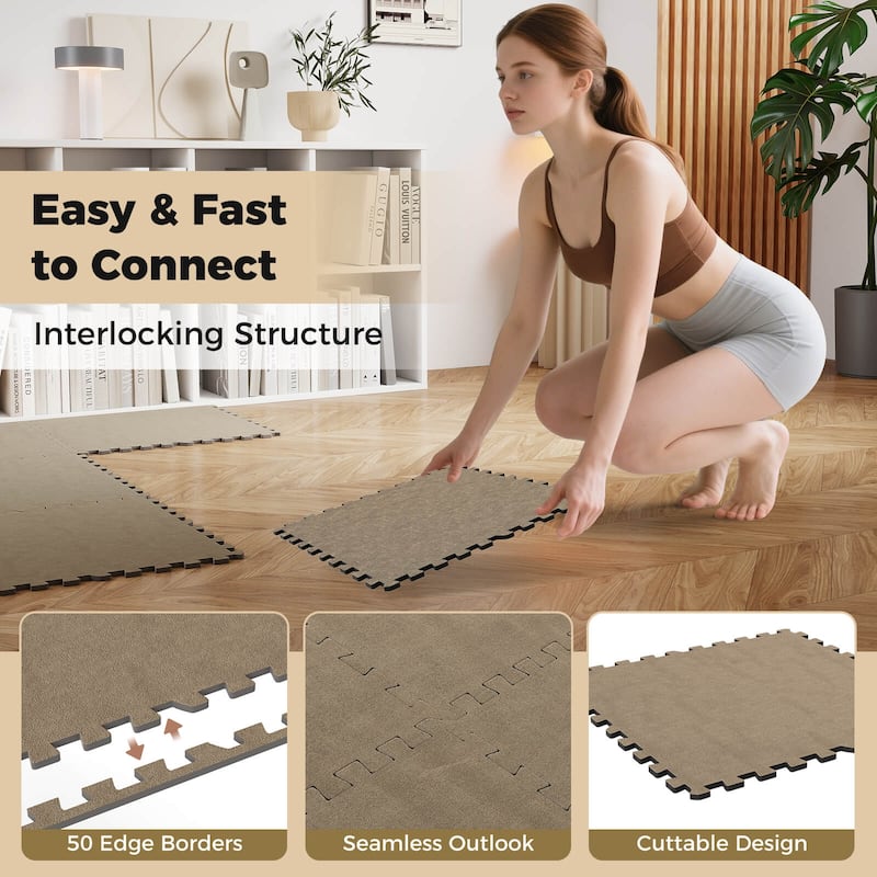 Costway 25/50 Pack-100/200 Sq.Ft. Foam Floor Tiles Interlocking Carpet - See Details