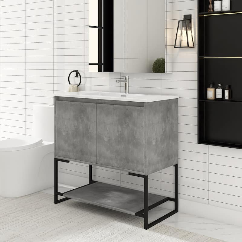 36-inch Freestanding Bath Vanity with Cultured Mable Top
