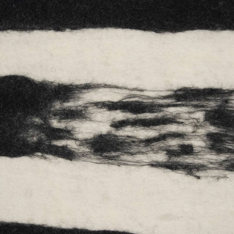 Rollins Large Cream w/ Black Stripes Wool Framed Art