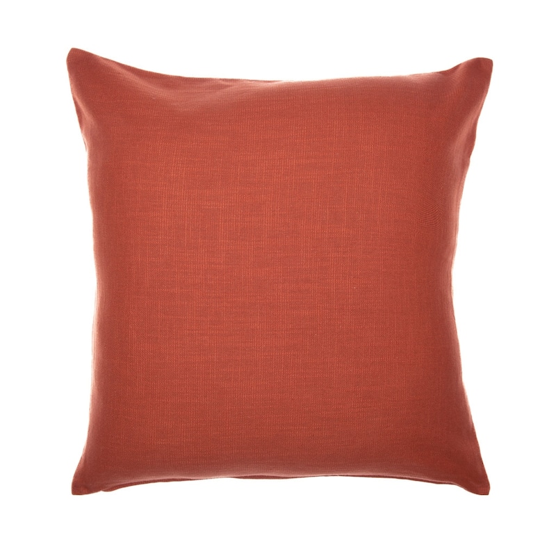 HomeRoots 24" Orange and Ivory Geometric Cotton Blend Throw Pillow With Embroidery