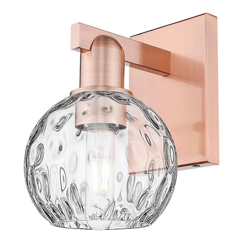 Innovations Lighting 716-1W-10-6 Athens Water Glass Sconce Athens - Antique Copper / Clear Water Glass