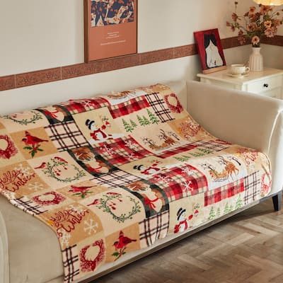 Soft Flannel Christmas Throw Blanket 50" x 60"