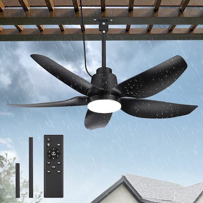 42"/52" Waterproof 5-Blade Outdoor Ceiling Fan with LED Light and Remote