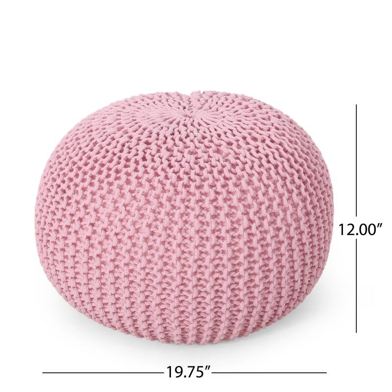 Versatile Cotton Knitted Pouf for Home Decoration and Relaxation