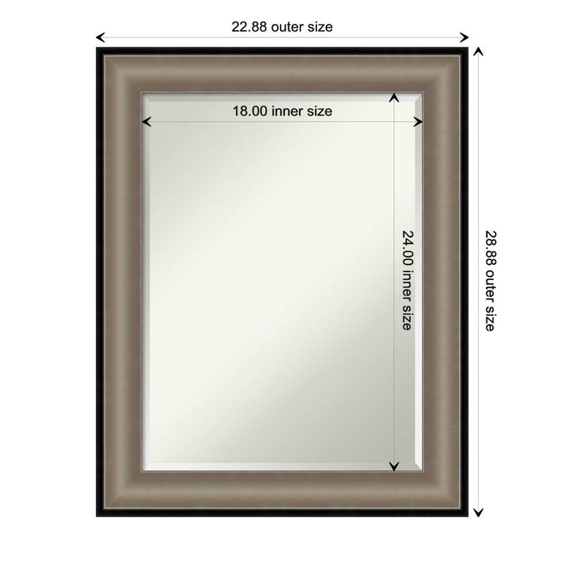 Beveled Wall Mirror - Imperial Pewter Black Frame