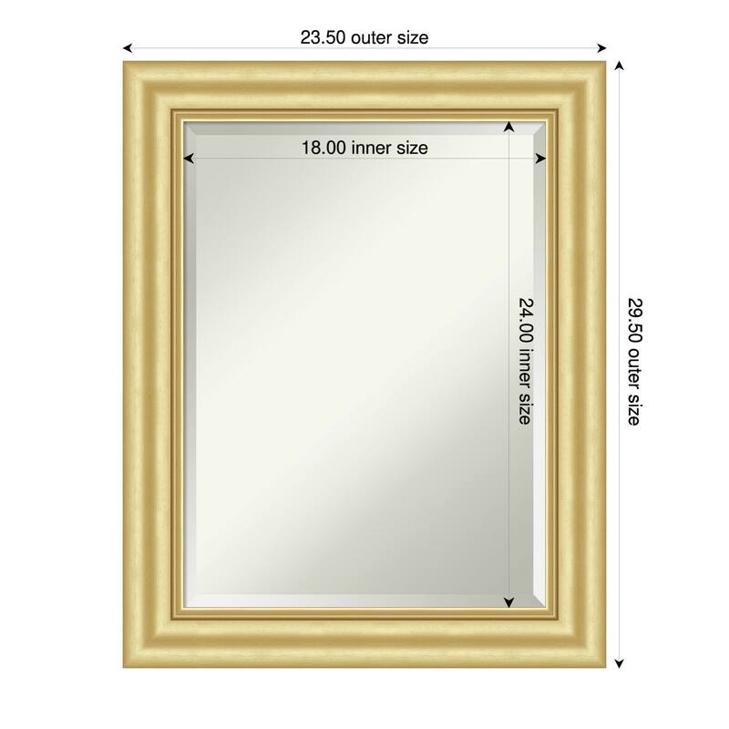 Sophia Beveled Framed Wall Mirror - 24 x 30 in - Sophia Gold