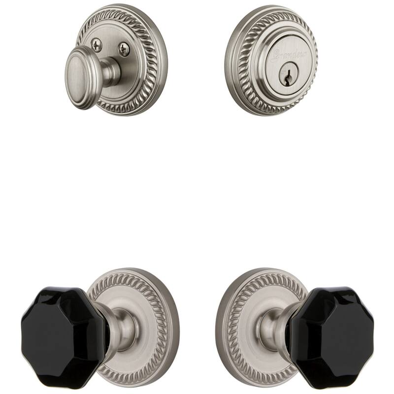 Grandeur Newport Solid Brass Rose Single Cylinder Keyed Entry Deadbolt - Satin Nickel
