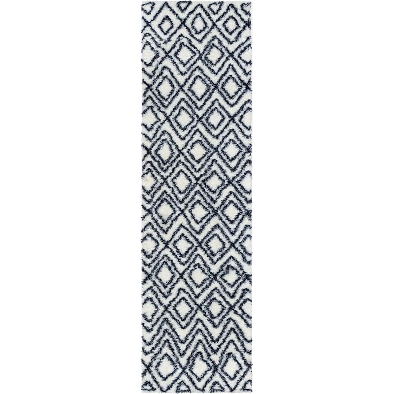 Well Woven Celeste Lagos Tribal Diamond Pattern Area Rug - 2' 7" x 9' 10" - Blue