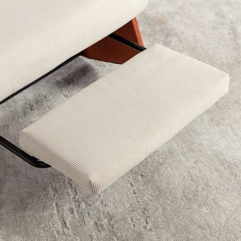 Modern Orange Rocking Recliner - Comfy for Nursery/Reading. Footrest, Soft Padding. Ideal for Living/Bedroom Relaxing - N/A