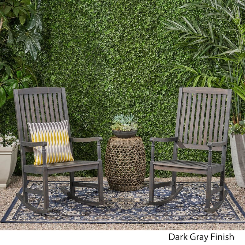 Arcadia Outdoor Acacia Wood Rocking Chair by Christopher Knight Home
