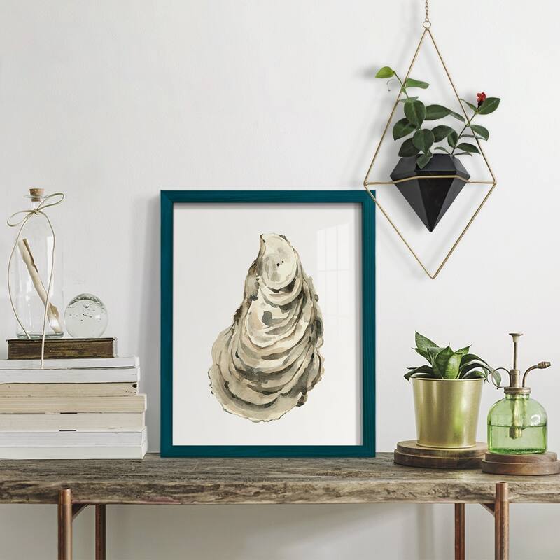 Neutral Oyster Study I -Framed Print w/glass-Cherry Red