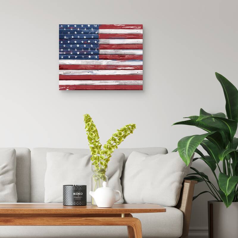 Shiplap Allegiance I by Studio Arts Canvas Art Print