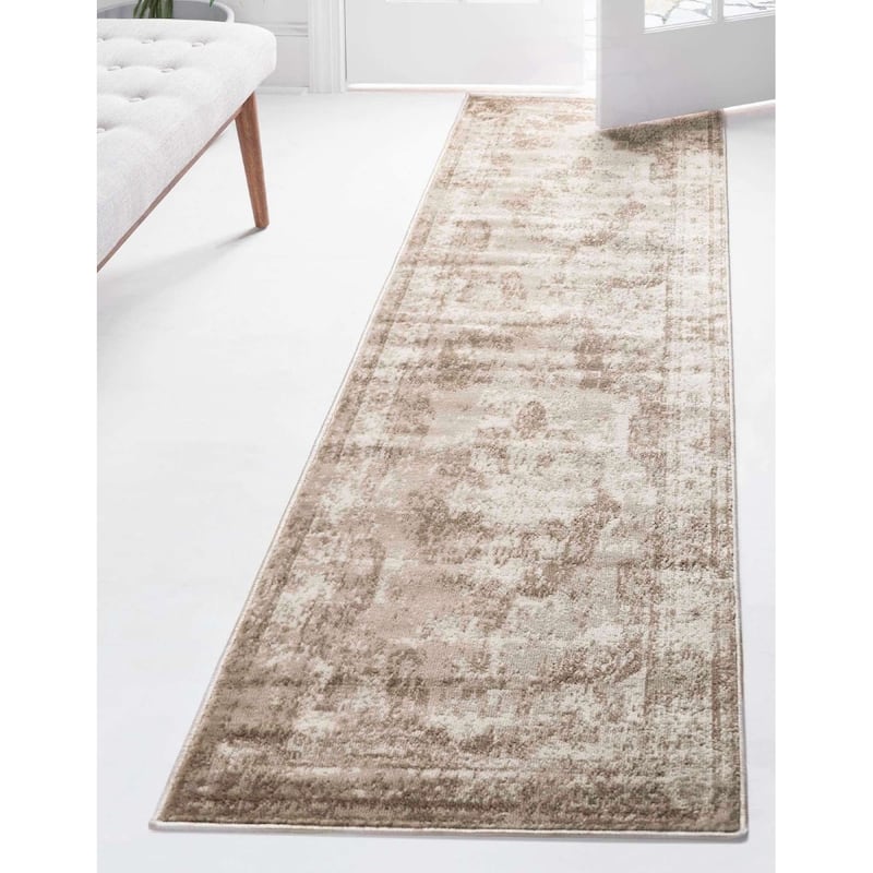 Transitional Fredo Collection Area Rug - 3'3"x19'8" - Light Brown