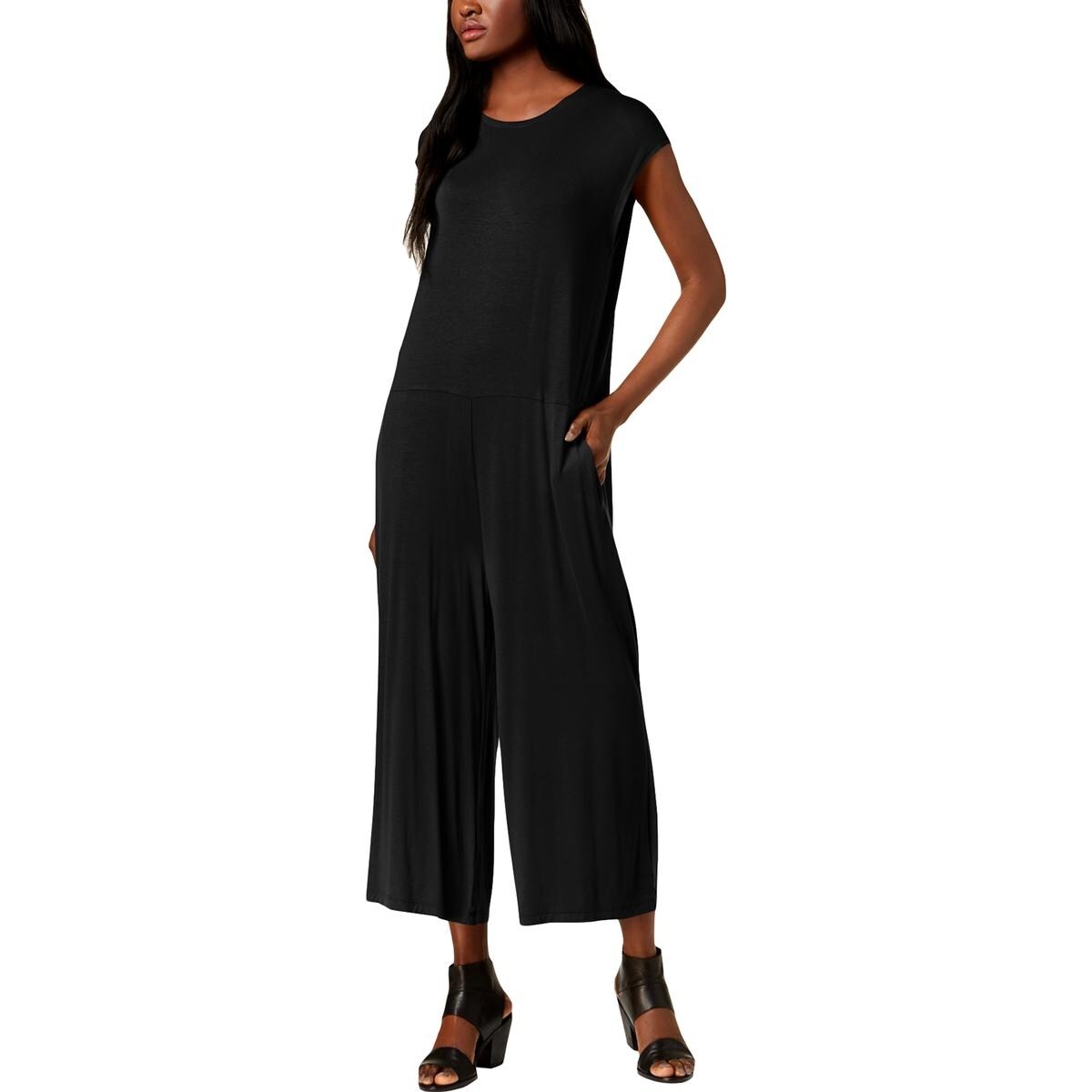 eileen fisher cap sleeve jumpsuit