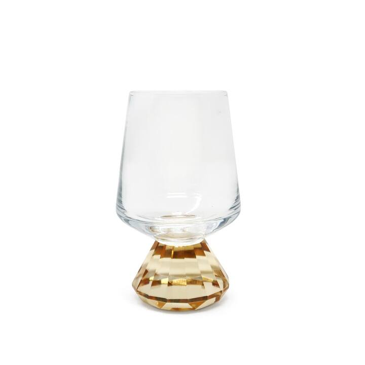Shot Glasses with Diamond Base, Set of 6 - Amber