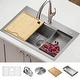 preview thumbnail 46 of 136, KRAUS Kore Workstation Drop-In Stainless Steel Kitchen Sink 31 1/4" L x 20 1/2" W (sink KWT300-32) - Stainless Steel