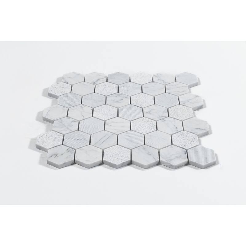 Industry Tile Carrara White 2" Hexagon Mosaic Matte (10 pc/ case)