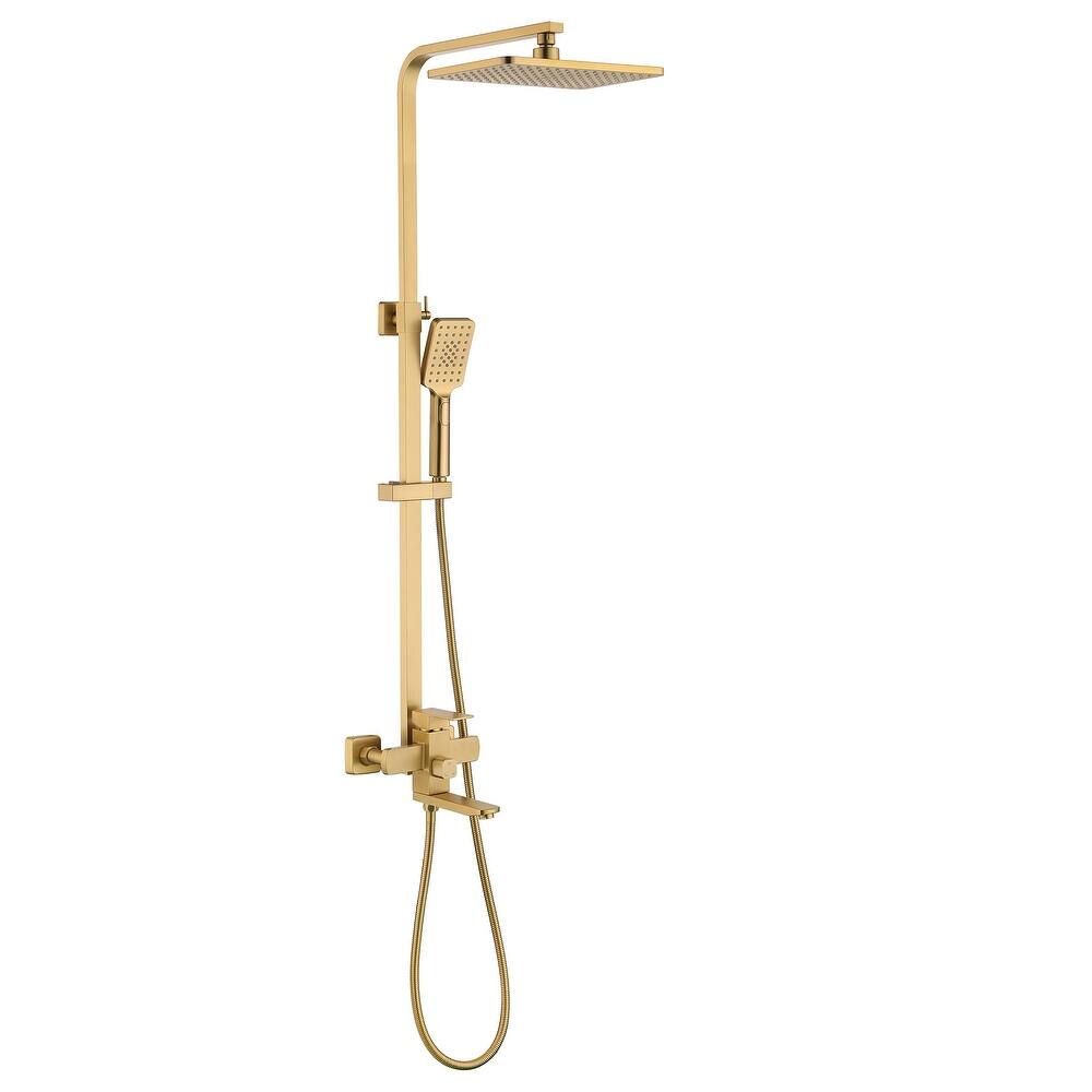 46"H 3-Function Stainless Steel Wall-Mounted Shower System