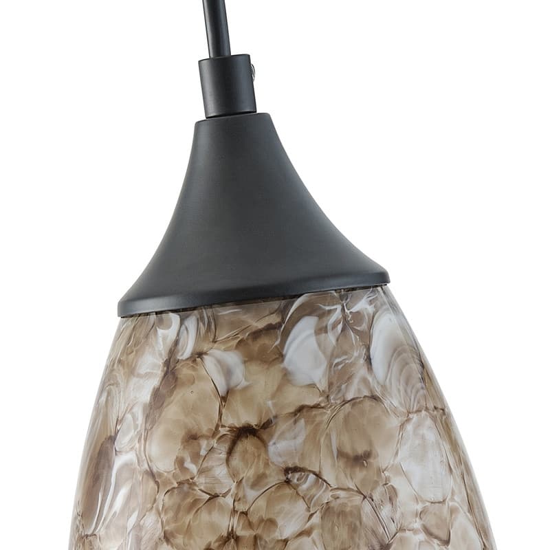 Black Metal and Glass Pendant Light for Kitchen Island Dining Room