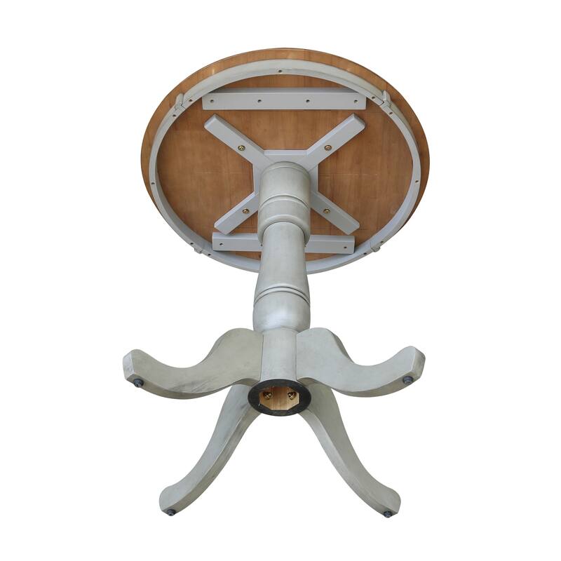 30" Round Top Pedestal Table - Hickory/Stone
