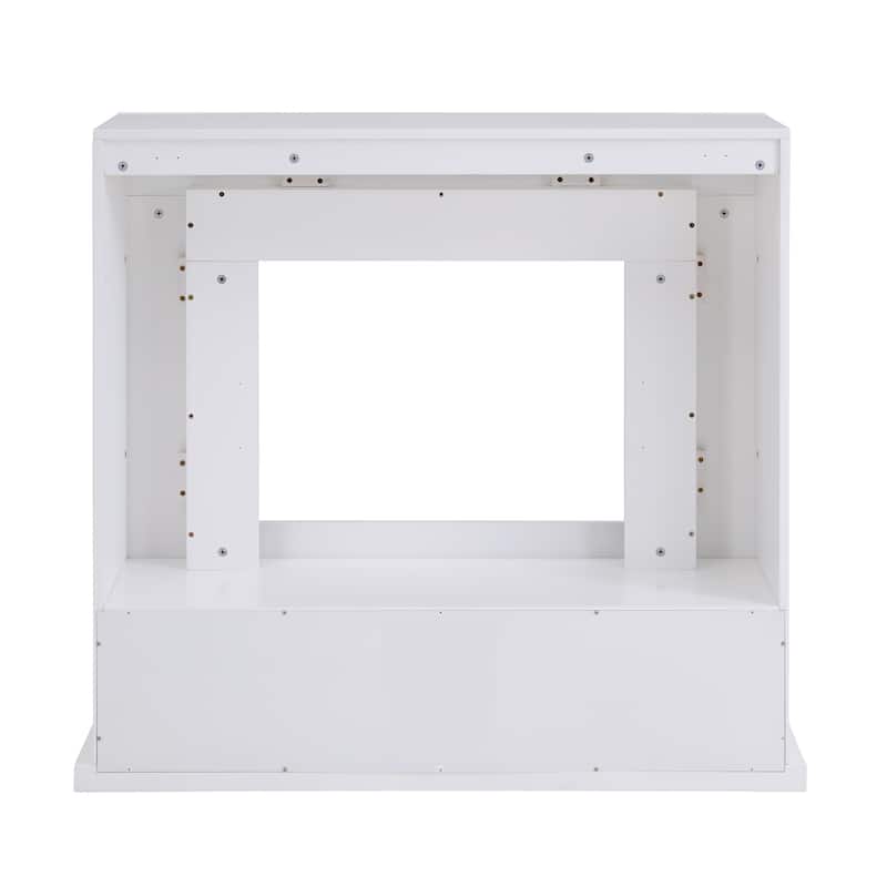 SEI Furniture Larry Stainless Steel Electric Fireplace