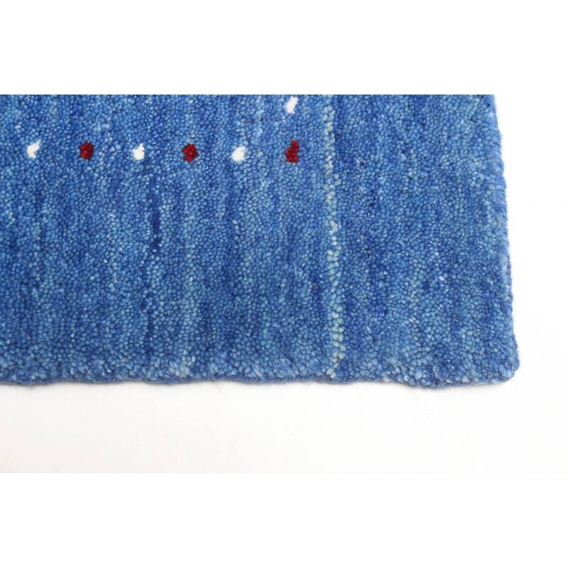 ECARPETGALLERY Hand Loomed Kashkuli Gabbeh Blue Wool Rug - 2'2 x 7'11