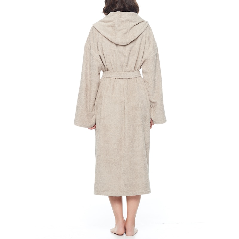 Women's Turkish Cotton Hooded Bathrobe
