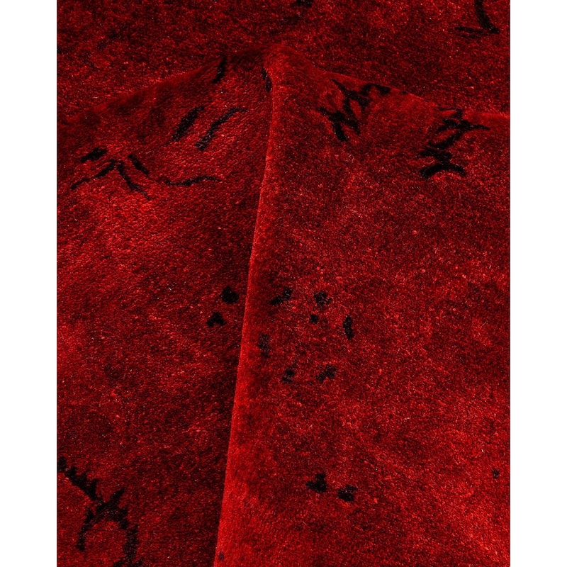 Fine Vibrance, One-of-a-Kind Hand-Knotted Area Rug - Red, 6' 1" x 6' 1" - 6' 1" x 6' 1"