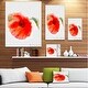 preview thumbnail 3 of 8, Designart "Large Red Poppy on White Back" Flower Artwork on Canvas