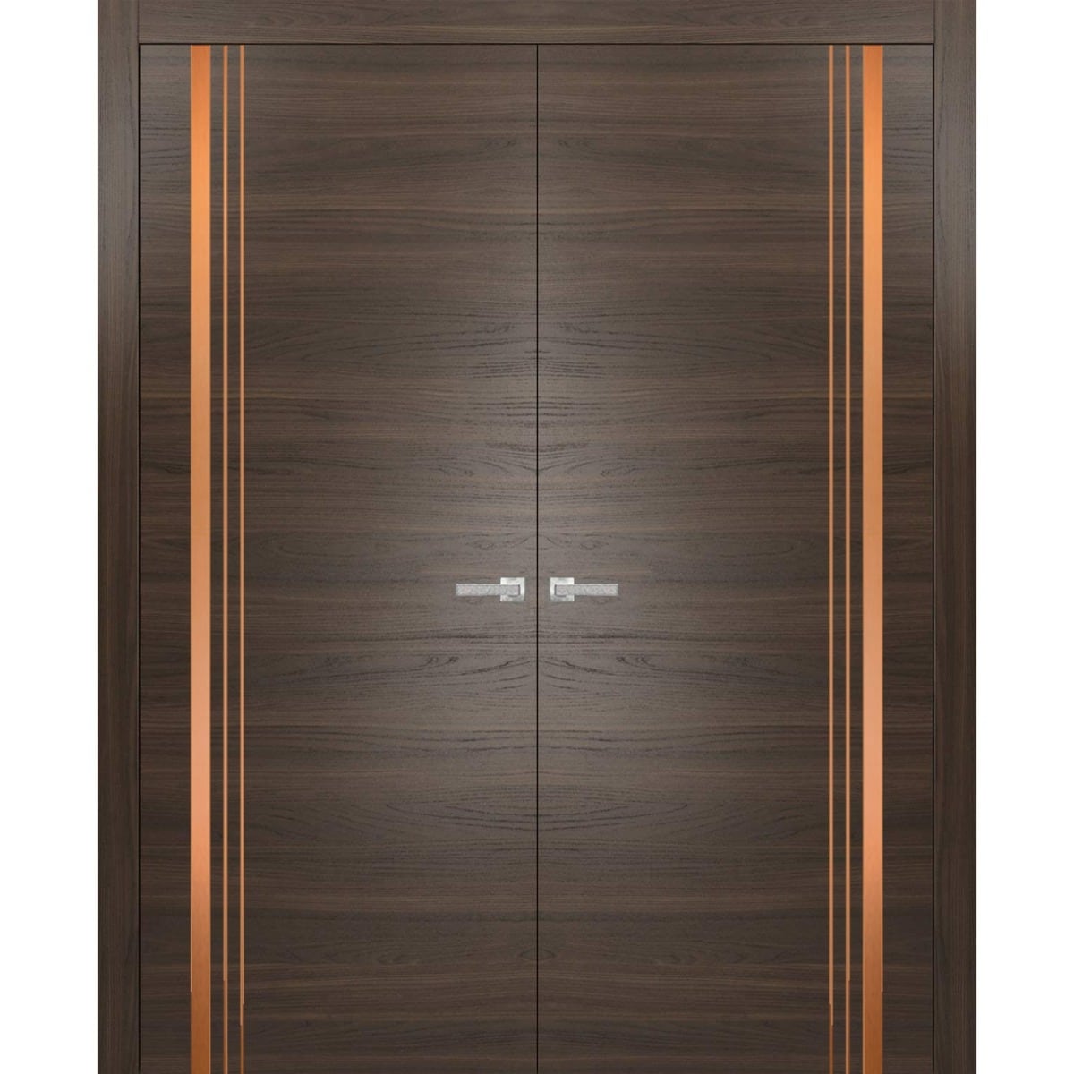 SartoDoors Planum 1010 | Interior French Doors Double French Door | Solid Wood | Hardware Set | 36x80, Chocolate Ash