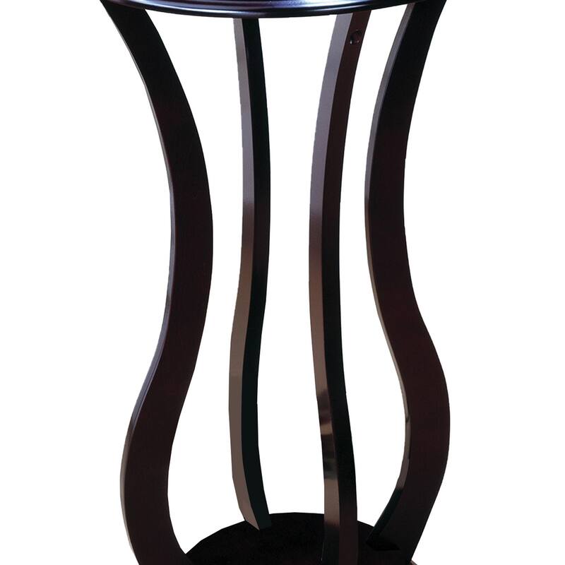 Contemporary Plant Stand With Bottom Storage Shelf, Brown