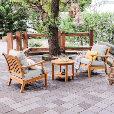 Cambridge Casual Robin 3-piece Teak Wood Patio Chat Set