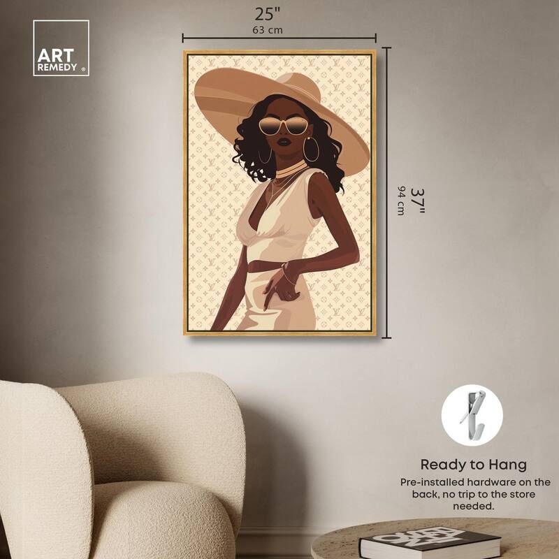 Stylish Gal in Tans Canvas by Art Remedy
