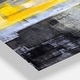 preview thumbnail 5 of 10, Designart 'Grey and Yellow Blur Abstract' Oversized Modern Wall CLock