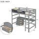 preview thumbnail 17 of 15, Wood Twin Size Loft Bed with Desk, Blackboard, Storage Box, Shelf and 3 Drawers