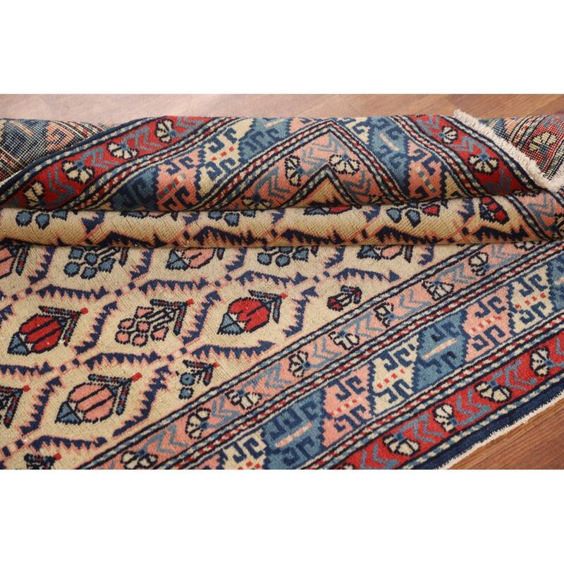 Hand Knotted Oriental 100% Wool Carpet Traditional All-Over Beige & Ivories Kazak Area Rug - 5' 2'' X 3' 5''