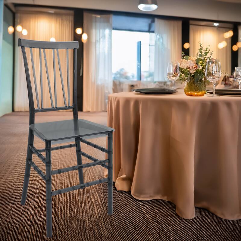 Modern Designs 2 and 4- piece Set of Stackable Transparent Chiavari Chairs for Events - N/A - Set of 4 - Grey