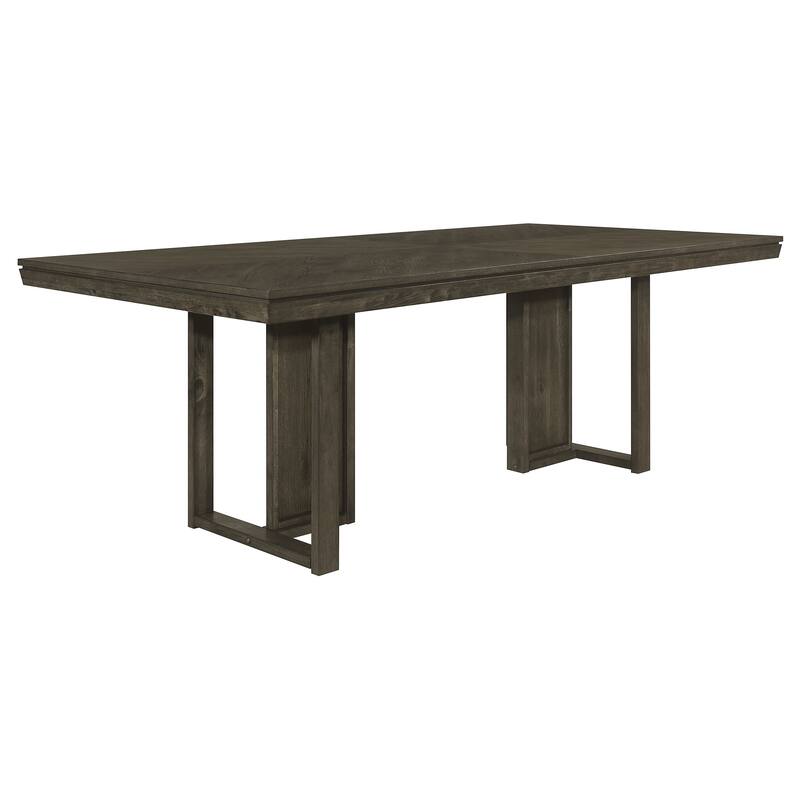 Kelly Beige and Dark Grey Rectangular Dining Table Set