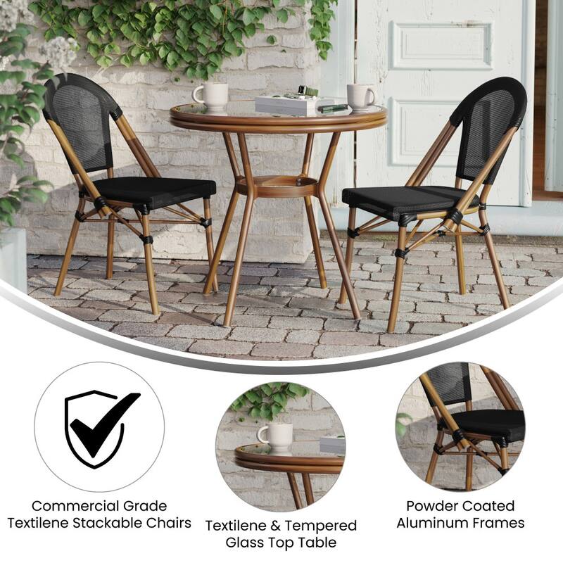 Bistro Table & 2-Chair Set with Metal Frames
