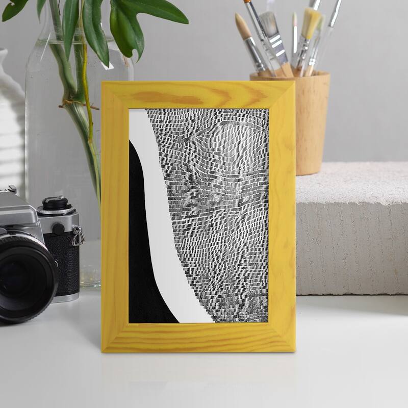 Black & White Abstract I -Framed Print w/glass-Cherry Red