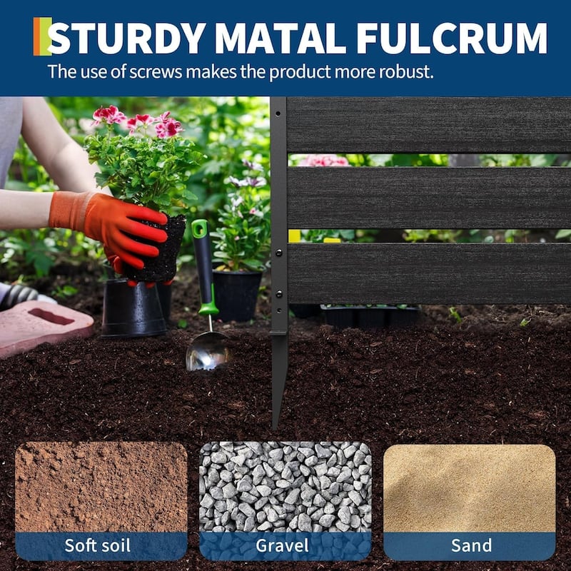 2pcs Outdoor Privacy Screen Fence Panels, No-Dig