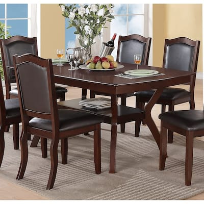 Formal Look 1pc Dining Table w Shelve Solidwood Espresso Finish Dining Room Furniture