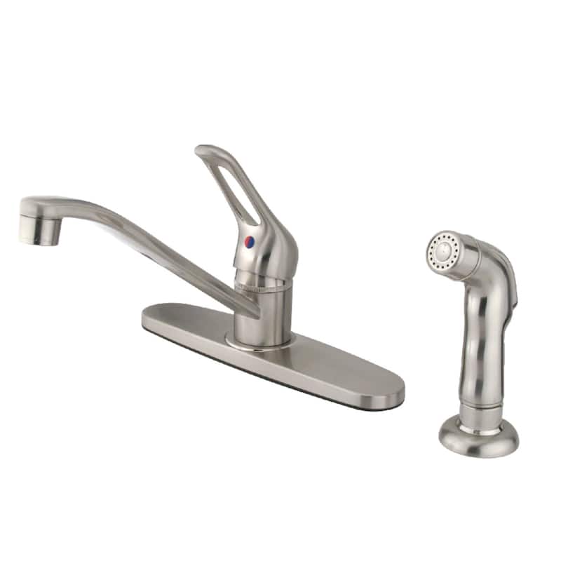 Kingston Brass Wyndham 1.8 GPM Standard Kitchen Faucet - Includes Side - Brushed Nickel